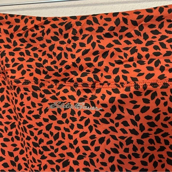 New Eddie Bauer Kelsey Skirt Burned Orange Animal Print Wrap Front Stretchy Sz M - Picture 6 of 8